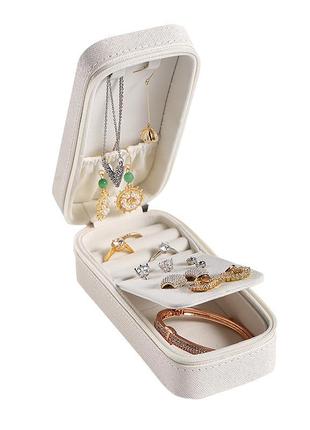 Шкатулка casegrace sp-01185 для украшений и ювелирных изделий портативная 15*6,5*4,8 см white|швидка доставка|