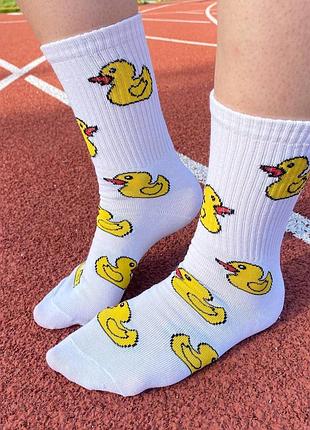 Шкарпетки жіночі високі 1 пара "качечки" білі 36-41 р|швидка доставка|