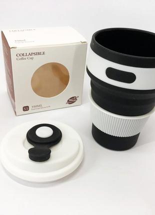 Кружка туристическая (складная/силиконовая), складная термокружка, складная кружка для кофе. цвет: