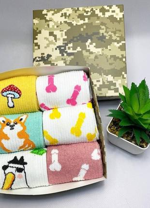 Бокс жіночих високих шкарпеток 36-41 на 6 пар у подарунковій коробці|швидка доставка|