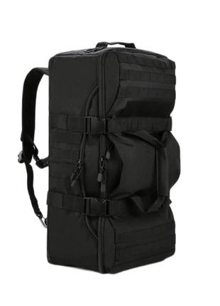 Сумка-рюкзак тактичний 🏪totalbazaar🏪 70 л, чорний, 65х35х25 см. армійська сумка|швидка доставка|