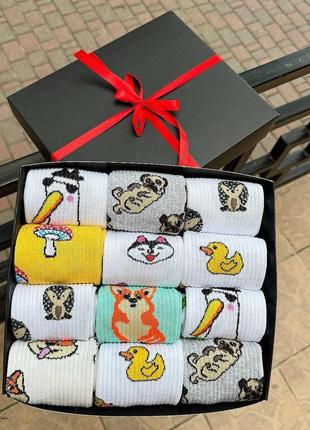 Подарунковий набір жіночих шкарпеток на 12 пар 36-41 р|швидка доставка|