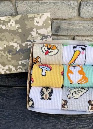 Бокс жіночих високих шкарпеток 36-41 на 6 пар у подарунковій коробці|швидка доставка|