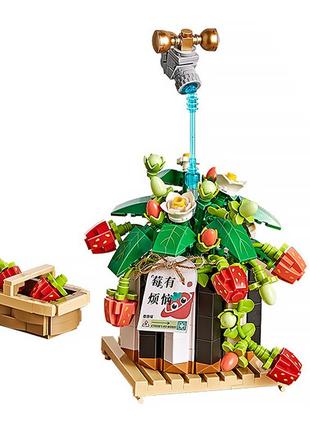 3d конструктор набор строительных блоков loz 1284 клубника в горшке 686 деталей пластиковый|швидка доставка|