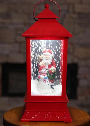 Снежный фонтан 🏪totalbazaar🏪. декоративный фонарь с эффектом снегопада, подсветкой и музыкой дед мороз,