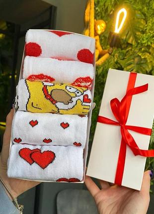 Набір жіночих шкарпеток 36-41 5 пар у подарунковій коробці|швидка доставка|