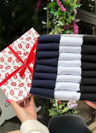 Набір жіночих коротких шкарпеток на 24 пари 36-40 р в коробці із стрічкою літо|швидка доставка|