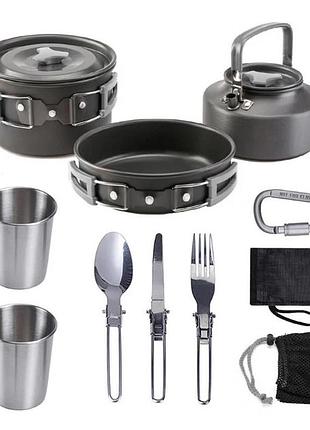 Якісний туристичний посуд, набір для пікніка подарунок, набір посуду для багаття|швидка доставка|