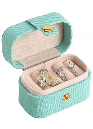 Шкатулка casegrace sp-01244 для колец и ювелирных изделий портативная компактная 6,6*4*4,7 см turquoise|швидка
