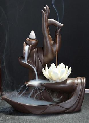 Керамическая подставка для благовоний 🏪totalbazaar🏪. водопад жидкий дым, backflow 165x78x212мм|швидка