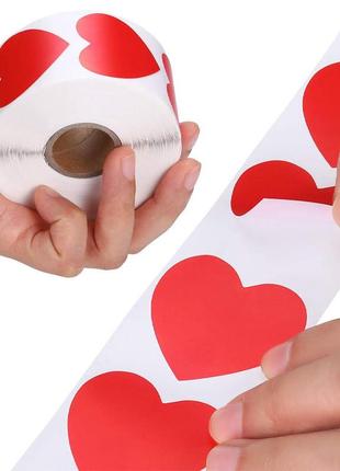 Наклейки серця червоні 🏪totalbazaar🏪. стікери серця червоного кольору. наклейки у вигляді серця червоного кольору 500