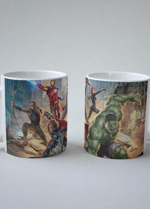 Кружка з принтом "герої марвел" 330 мл біла|швидка доставка|
