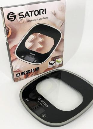 Кухонные весы satori sks-221-bl до 5кг, электронные кухонные весы, точные кухонные весы. цвет: черный|швидка