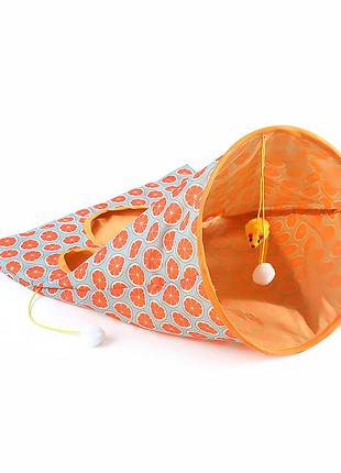 Игровой туннель pipitao 081115 для кота кролика домашнего питомца для тренировки ловкости кошек оrange|швидка