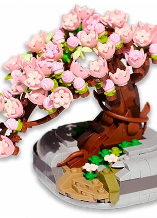 3d конструктор набор строительных блоков loz 1661 сакура в горшке вечный цветок 426 деталей пластиковый|швидка