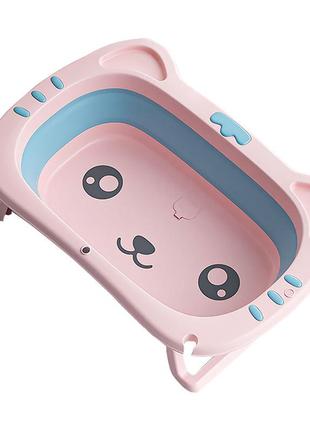 Детская складная ванночка bestbaby bs-8766 котик pink|швидка доставка|