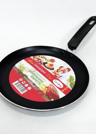 Сковорода для блинов 23 см con brio св-2319, сковорода качественная на плиту, сковорода для дома|швидка