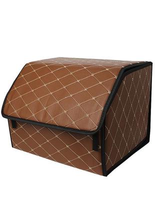 Автомобильный органайзер zwx-002 brown-gold компактный вместительный два отдела для хранения на липучке