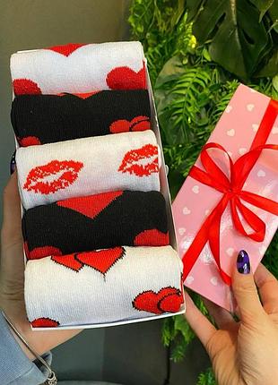 Набір жіночих шкарпеток 36-41 5 пар у подарунковій коробці|швидка доставка|