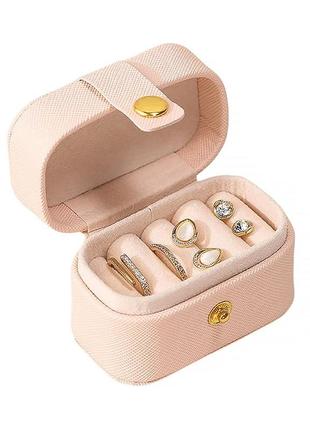 Шкатулка casegrace sp-01244 для колец и ювелирных изделий портативная компактная 6,6*4*4,7 см pink|швидка