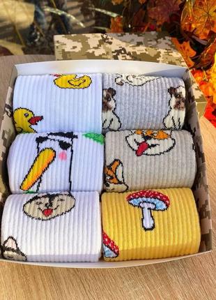 Бокс жіночих високих шкарпеток 36-41 на 6 пар у подарунковій коробці|швидка доставка|