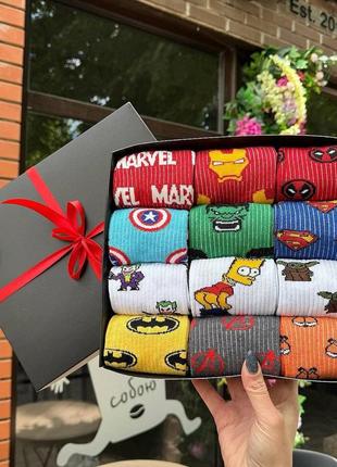 Подарунковий бокс жіночих шкарпеток на 12 пар 36-41 р|швидка доставка|