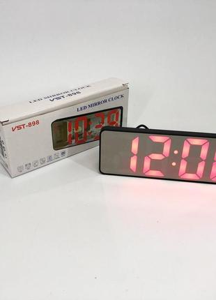 Электронные настольные led часы от usb vst-898-1 с будильником и термометром, настольные led лед часы|швидка10 фото