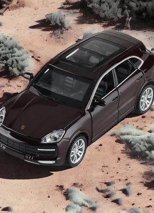 Модель автомобиля porsche cayenne. металлическая машинка, инерционная машинка порш кайен черный 1:32|швидка