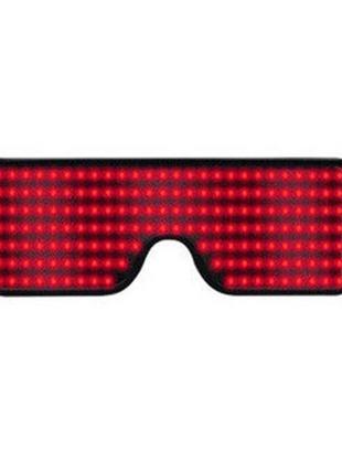 Красные светодиодные очки со встроенным аккумулятором 🏪totalbazaar🏪, 8 режимов работы. светодиодные led el