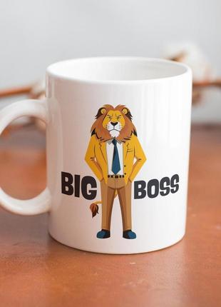 Кружка з принтом "big boss" 330 мл біла|швидка доставка|