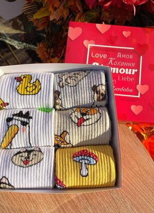 Бокс жіночих високих шкарпеток 36-41 на 6 пар у подарунковій коробці|швидка доставка|