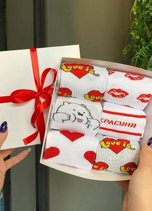 Бокс жіночих подарункових шкарпеток 36-41 на 6 пар|швидка доставка|