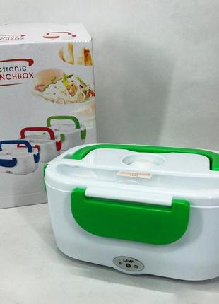 Ланч бокс електричний з підігрівом lunch heater 220 v pro, термос для їжі для дітей. колір: зелений9 фото