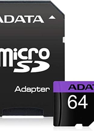 Microsdxc (uhs-1) a-data premier 64gb class 10 (r-100mb/s)  (adapter sd)