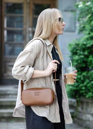 Сумка miumiu nappa leather shoulder bag brown