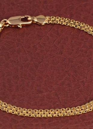 Браслет 17 см 3.5 мм новий бісмарк медичне золото xuping jewelry  золотистий