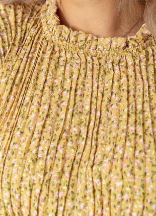 Платье свободного кроя шифоновое, цвет горчичный, 204r7015 фото