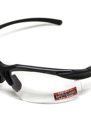 Бифокальные защитные очки global vision apex bifocal +2.0 (clear) прозрачные