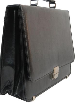 Мужской деловой портфель 35,5х26,5х6 см exclusive черный (2000001598900)5 фото