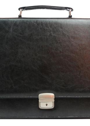 Чоловічий діловий портфель 35,5х26,5х6 см exclusive чорний (2000001598900)3 фото