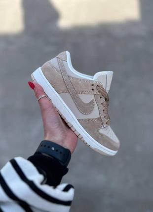 Кроссовки nike dunk low se sand drift коричневые женские / мужские