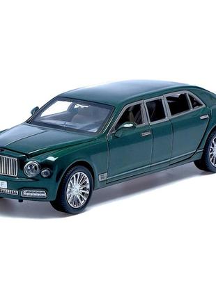 Детская металлическая машинка bentley mulsanne на батарейках автопром 11,5х14,5х28,5 см зеленый cl0050180