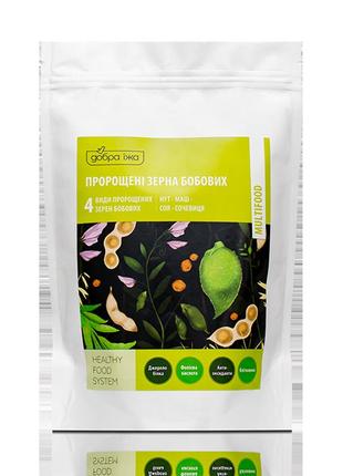 Проросшие зерна бобовых добра їжа. зерна нута, маша, сои, чечевицы. 150 г
