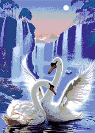 Набір для вишивання бісером лебеді 45х61 см олександра токарєва (2000001201770)