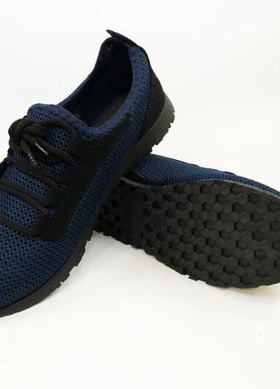 Легкі чорні кросівки сітка 45 розмір. літні текстильні кросівки сітка. модель 96621. xz-521 колір: синій