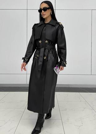 Тренч jadone fashion некст длинный l-xl черный5 фото