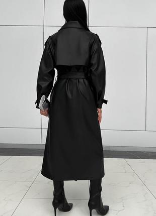 Тренч jadone fashion некст длинный l-xl черный2 фото