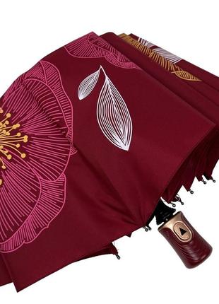 Женский складной зонт полуавтомат toprain бордовый cl0013724