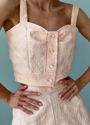 Костюм із шортами jadone fashion балі m персиковий3 фото