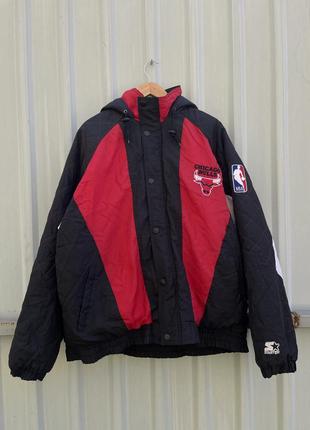 Винтажный крутой бомбер куртка nba 90-х starter chicago bulls